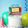 Level 10th Unlocked Cake Topper - Electronic Games Theme Boys Birthday Party Decorations Supplies - 10th Happy Birthday view 4