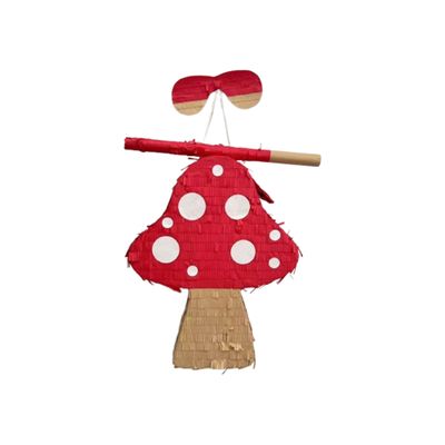 APINATA4U Mushroom Themed Pinata, Red & Brown Color with White Dots, Elevate Your Woodland Birthday Celebration with Vibrant Supplies and Eye Catching Decoration, Forest Party Favor 17.5X 13.5 X 3.5"