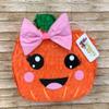 Fall Pumpkin Pinata with Pink Bow My Little Pumpkin Theme Hallowee Pinata Jacko Pinata view 1