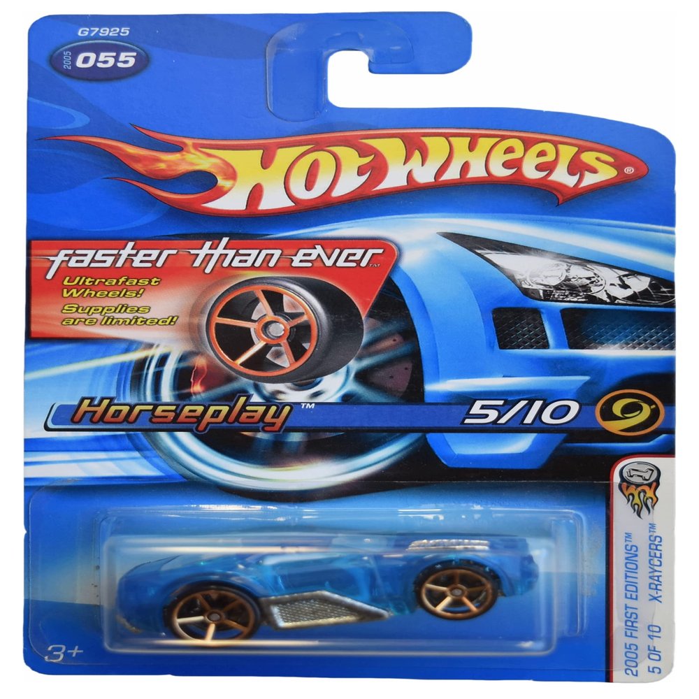 Hot Wheels Horseplay, [blue] 2005 First Editions 5/10 X-Raycers #55 Faster Than Ever