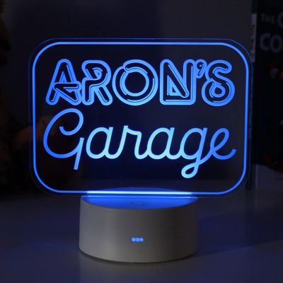 MYETCHEY Personalized Garage Sign Night Light, Boy's Room, Kid's Bedroom Decor Children's Light, Kids Bedroom