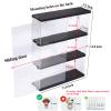 DuvinDD Acrylic Display Case for Collectibles, Wall Mounted Funko POP Shelves, Clear Figure Display Case with Sliding Door, Dustproof Hot Wheels Storage Box, Black(11.8x3.3x14.8inch) view 2