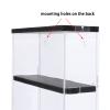 DuvinDD Acrylic Display Case for Collectibles, Wall Mounted Funko POP Shelves, Clear Figure Display Case with Sliding Door, Dustproof Hot Wheels Storage Box, Black(11.8x3.3x14.8inch) view 3