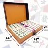 LANYOTA Mahjong Set,Chinese Mahjong Game Set with Carrying Travel Case, 1.5'' Large 146 Tiles with Arabic Numerals, 2 Dice and a Wind Indicator,Mah Jongg Set view 4