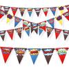 Breling 4 Pcs Hero Birthday Party Banner Decorations Hero Paper Pennant Banner Garland Decor for Kids Boys Birthday Party Supplies Baby Shower Wall Decoration view 1