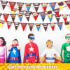 Breling 4 Pcs Hero Birthday Party Banner Decorations Hero Paper Pennant Banner Garland Decor for Kids Boys Birthday Party Supplies Baby Shower Wall Decoration view 2