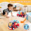 Yunaking Fire Truck Toys for 2 Year Old Boys Girls Montessori Early Educational Learning Toy with Firefighting Tools Baby Push Cars for 2 3 Year Old Boy Birthday Gifts with Sound Lights Effect view 3