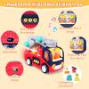 Yunaking Fire Truck Toys for 2 Year Old Boys Girls Montessori Early Educational Learning Toy with Firefighting Tools Baby Push Cars for 2 3 Year Old Boy Birthday Gifts with Sound Lights Effect view 4