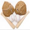 Neakomuki Dollhouse Accessories Miniatures Sports Baseball Bat, Glove and Ball Set for Mini Dollhouse Kitchen Fairy Garden Cake Topper Landscape Craft Project Decoration view 1