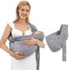 Baby Carrier & Wraps - Soft Adjustable Ring Sling for Newborns & Infants, Breathable Multi-Functional Sling for Mom & Dad Support, Babies Under 36lbs - Grey view 1