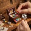 Dollhouse Accessories Miniature Sewing Tool Kit 1:12 Sewing Room Accessories Sewing Box Simulation Model Dollhouse Decorations (D) view 3