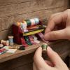 Dollhouse Accessories Miniature Sewing Tool Kit 1:12 Sewing Room Accessories Sewing Shelf Simulation Model Dollhouse Decorations (B) view 2