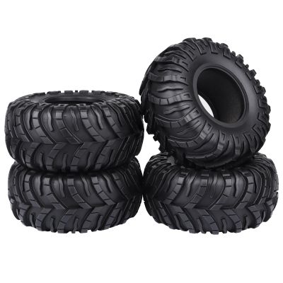 4pcs 2.2inch Crawler Tires Super Soft Rubber 128mm/5.04" Mud Tyres Foam Insert for 1/10 RC Crawler Car Axial Wraith Traxxas TRX4 Sport Redcat Everest 10