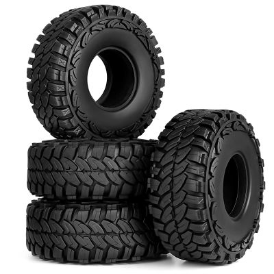 GoHobby 1.9" Crawler Tires 4.48" (114mm) Soft Rubber Tires with Foam Inserts for Axial SCX10 II III RR10 Wraith (1/10 Scale, 4PcS)