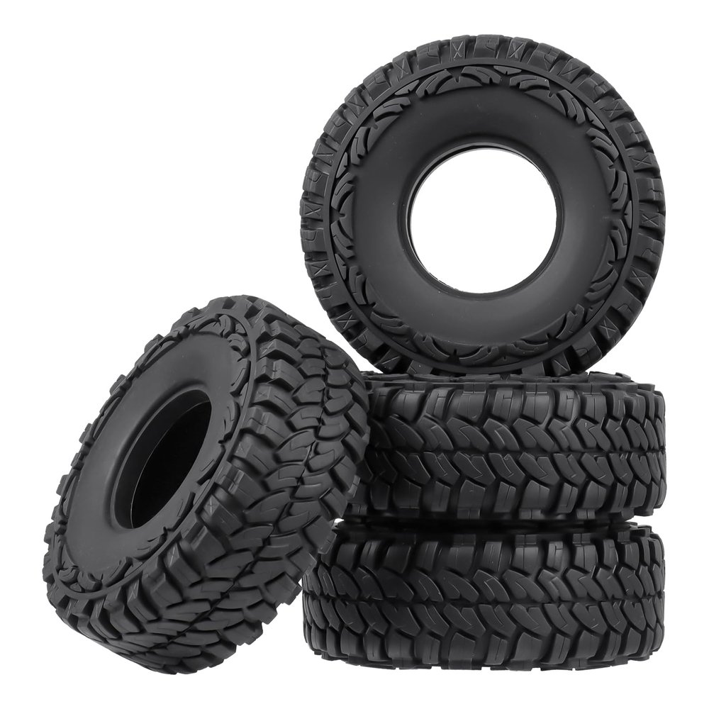 4pcs Hobbyfire 1.9" Tires 1/10 RC Rock Crawler Tires OD 112mm with Foam for Traxxas TRX 4 Axial SCX10 II III