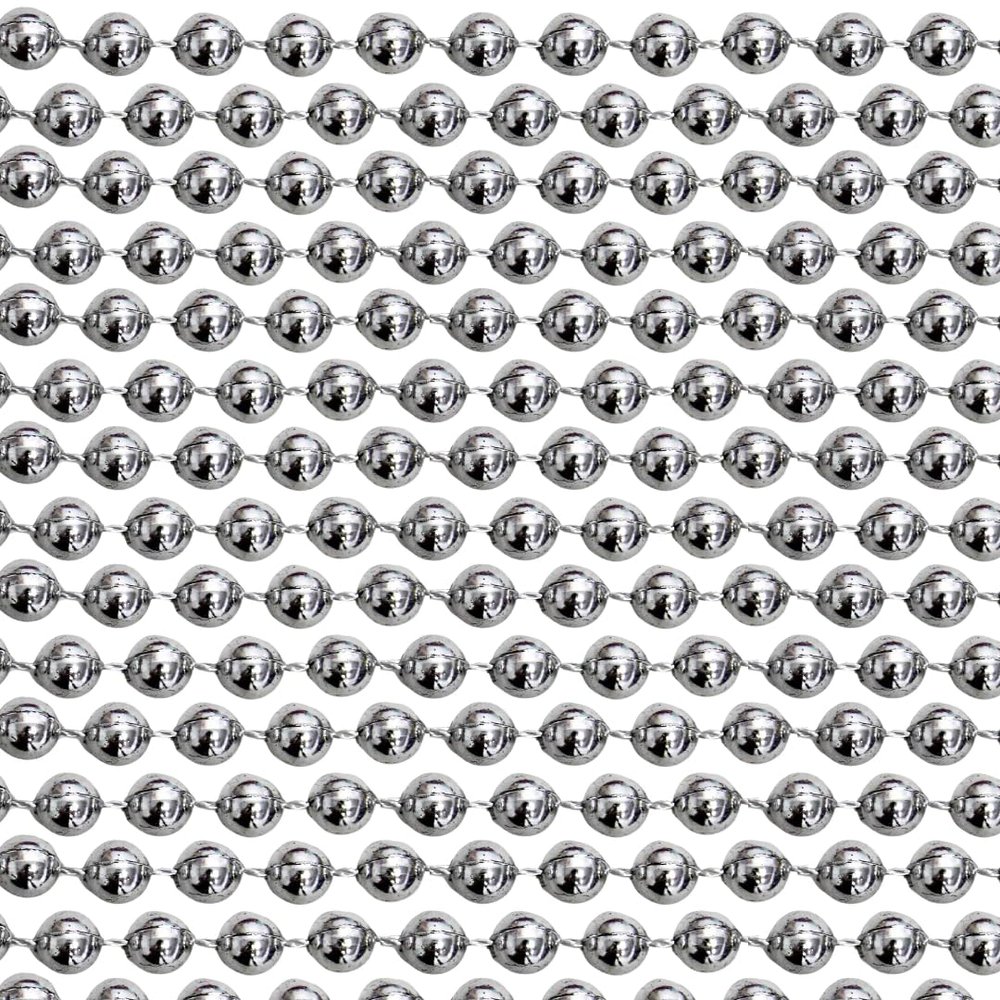 60" 14mm Round Metallic Silver Mardi Gras Beads Dozen (12 Necklaces)