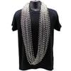 60" 14mm Round Metallic Silver Mardi Gras Beads Dozen (12 Necklaces) view 2
