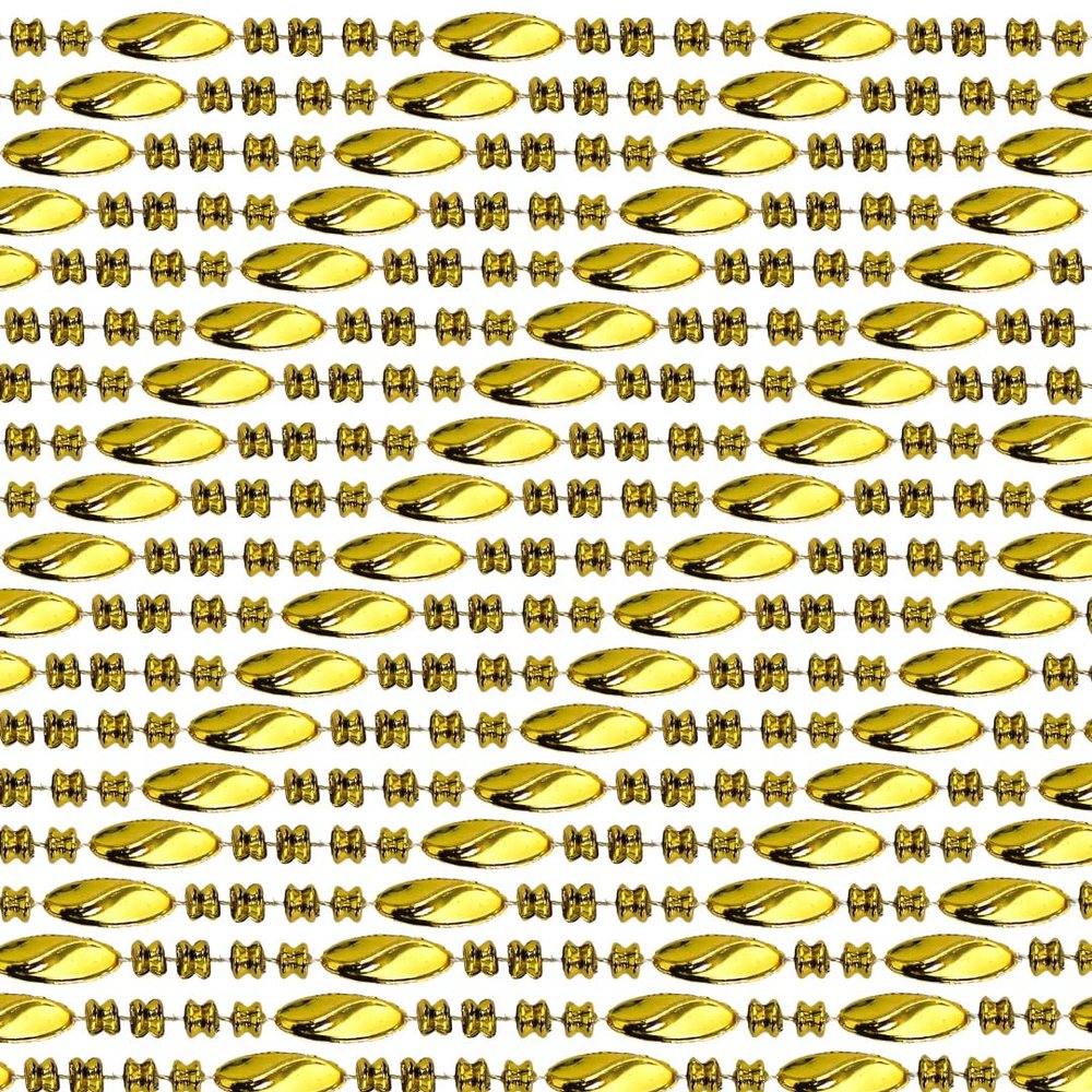 48" Swirl Metallic Gold Mardi Gras Beads (Dozen)