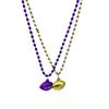 33" Purple and Gold Football Mardi Gras Beads (Dozen) view 1