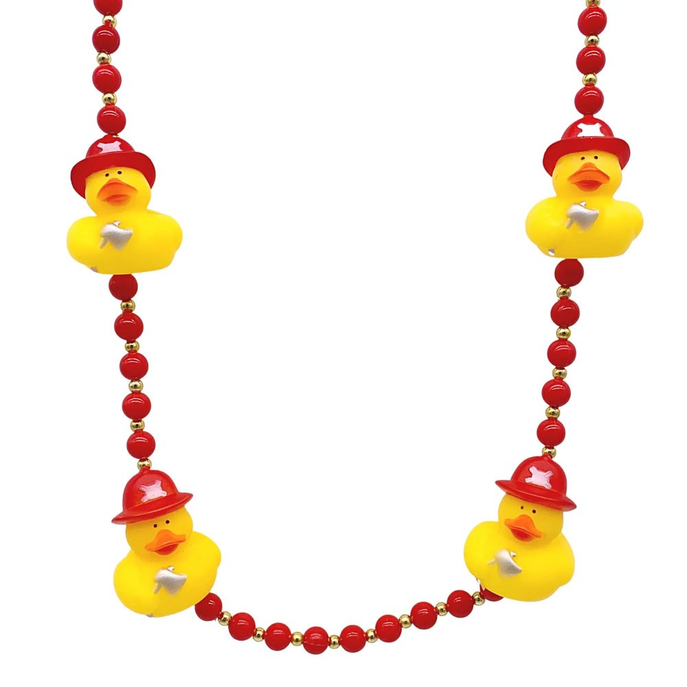 42" Fireman Rubber Duck Mardi Gras Beads (Dozen)