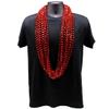 48" 12mm Cut Metallic Red Mardi Gras Beads Dozen (12 Necklaces) view 2