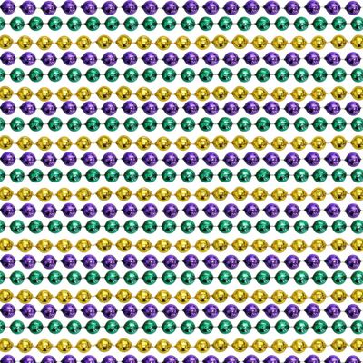 48" 10mm Round Metallic Purple, Gold, and Green Mardi Gras Beads Set of 12 Necklaces Dozen (12 Necklaces)