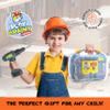 Play Brainy Pretend Kids Tool Kit with Toolbox, Heavy-Duty Plastic Electric Drill, Wrenches, Hammer, Screws, and Faux Wood Toys, Educational Early Learning Building and Construction (28 Pcs) view 2