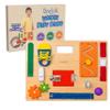 Driddle Busy Board - Wooden Montessori Activity Board for Toddlers & Kids - 12 Educational Sensory Toys to Learn Basic Life Skills & Develop Fine Motor Skills + Baby Mirror view 1