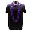 48" Swirl Metallic Purple Mardi Gras Beads - 1 Dozen (12 Necklaces) view 2