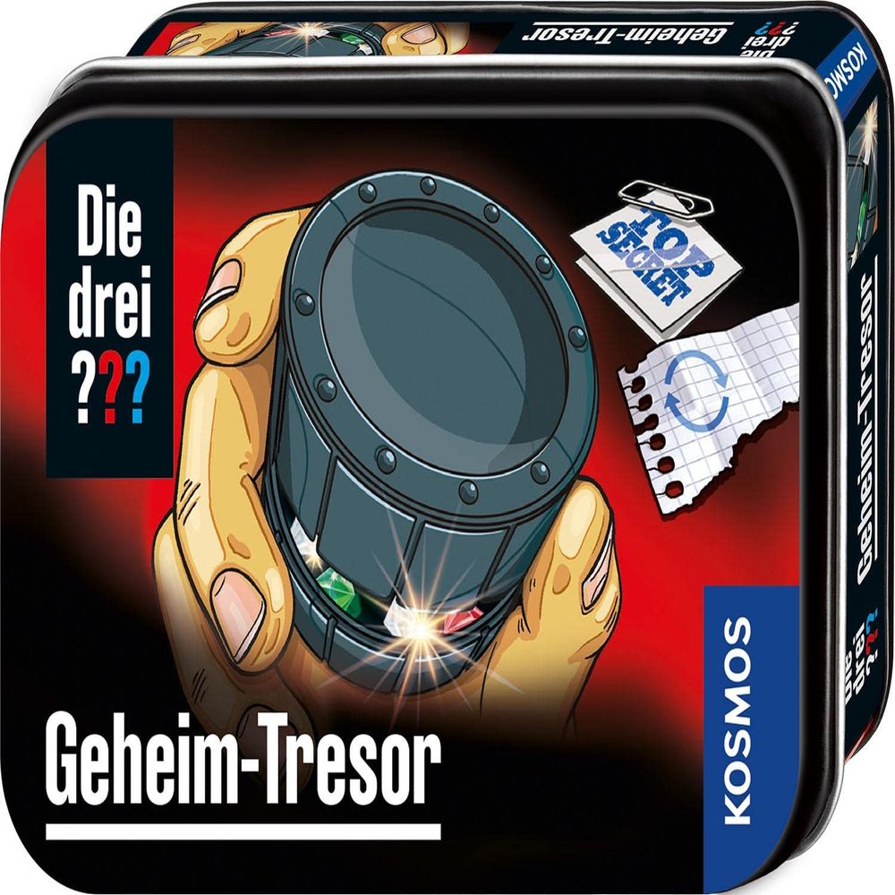 Die drei ??? Kosmos 632328 Secret Safe Mini Safe with Secret Opening Mechanism for Puzzling, Detective Toy, Detective Equipment, Detective Set