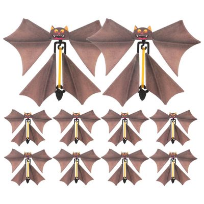 10Pcs Hand Transformation Butterfly Flying Bat Wind up Bat Flutter Card Bat Funny bat Tricky Prop Toys Fake bat Prop (Random Color)