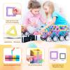 MAGBLOCK Magnetic Building Blocks Set: 156Pcs Magnetic Tiles Gifts with Car, Letter Card and Ferris Wheel, Upgrade Magnet Kids Toys for 3+ Year Old Boys Girls, STEM Toddler Toys for Inventive Learning view 4