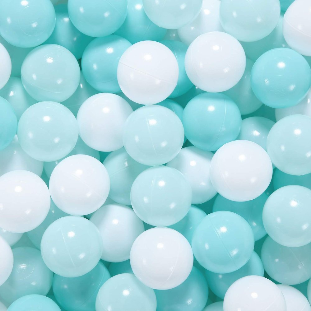 GOGOSO Ball Pit Balls for Toddlers Kids Plastic Balls for Ball-Pit Playpen Pool Baby Pastel BPA-Free Non Toxic Pastel Crush Proof Bal Blue Green White 100pcs