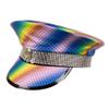 Boland 44761 Sunset Sparkle Hat Rainbow Colours with Studs and Gemstones Rock Star Punk Lady Hat Costume Carnival Theme Party view 2