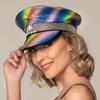 Boland 44761 Sunset Sparkle Hat Rainbow Colours with Studs and Gemstones Rock Star Punk Lady Hat Costume Carnival Theme Party view 3