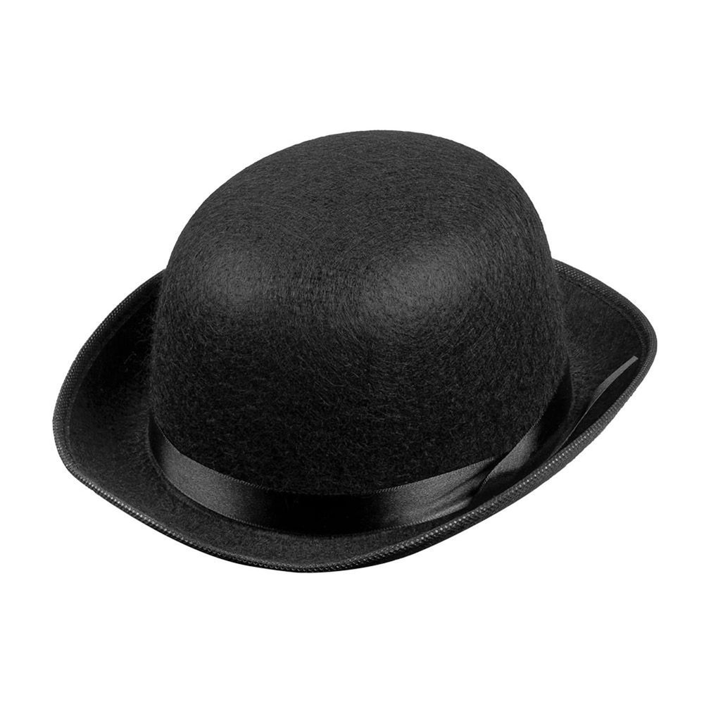 Boland Bowler Hat Melon Hat Kids Felt Look with Satin Ribbon Charleston Style 1920s for Costume Carnival Theme Party