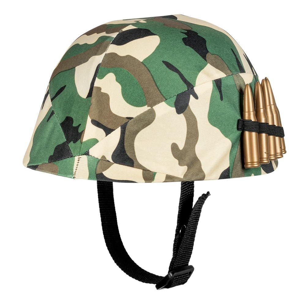 Boland 01413 Children's Military Helmet Camouflage Adjustable Size with Ammunition Soldier Army Carnival Costume Theme Party