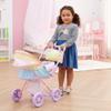 Olivia's Little World Baby Doll Stroller, 2-in-1 Doll Pram Buggy for Girls Age 3+, Fits up to 18 Dolls, Baby Stroller for Dolls, Stroller Toy for Kids, Iridescent view 2