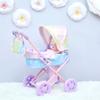 Olivia's Little World Baby Doll Stroller, 2-in-1 Doll Pram Buggy for Girls Age 3+, Fits up to 18 Dolls, Baby Stroller for Dolls, Stroller Toy for Kids, Iridescent view 3