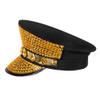 Boland 33023 Sunny Vibes Hat Black Gold with Gemstones Rock Star Punk Lady Hat Costume Carnival Theme Party view 2