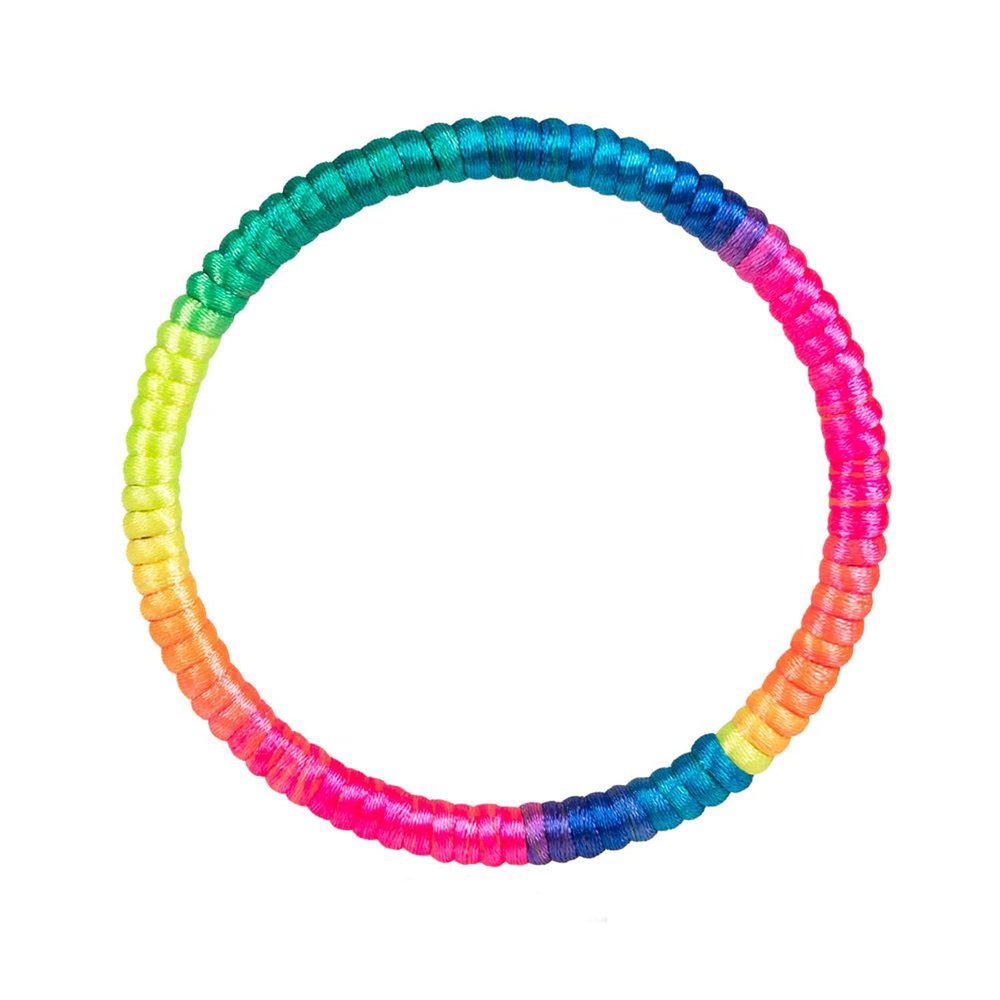 Boland 64522 Rainbow Bracelet in Rainbow Colours, Neon Look, Pride Outfit, Costume, Carnival, Theme Party, CSD, standard size, Nylon