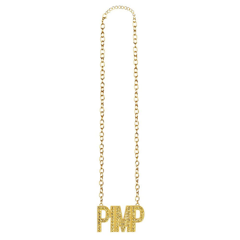 Boland 64521 - Necklace Golden Fashion Jewellery Costume Gangster Mafia Boss Costume Carnival Theme Party, standard size, Gold