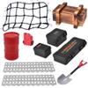 GLABACT 10 Pcs RC Crawler Car roof Decoration Luggage Net/Oil Drum/Wood Box/Fuel Tank/Recovery Board/Toolbox/Shovel for RC 1/10 Crawler Trx4 Trx6 AXIAL SCX10 Redcat GEN 7 8 Rc4wd Accessories view 1