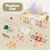 DINORUN Baby Tissue Box Toy - Baby Toys 18 Months 2 3 4 Years Montessori Toys for Babies 18 Months with Crinkle, Infant Activity Cube Sensory Christmas Stocking Stuffers Learning Toy for 2 3 4 Years view 4