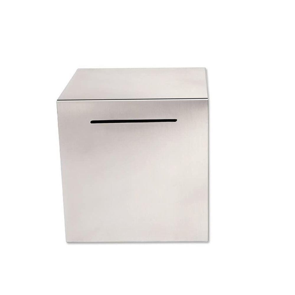 YKHB Piggy Bank, Creative Stainless Steel Coin Bank, Large-Capacity Money Bank,Can Only Save That Cannot Be Taken Out (Size : 15 * 15 * 15cm)