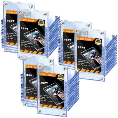 Jetec 10 Pieces Trading Card Protector Baseball Screw Card Holder 35 Pt Acrylic Clear Display Protector for Baseball Football Sports Trading Game Storage and Display