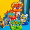 10 Pieces Hero Themed Party Decorations Honeycomb Centerpieces Action Sign Table Topper Sign Standing Cards for Birthday Party Baby Shower Decor Supplies view 4