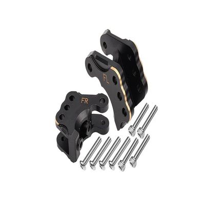 Axial 1/10 RBX10 Ryft 4WD Rock Bouncer AXI03005 Upgrade Parts Brass Front Axle Mount Set For Suspension Links (Gold Inlay Version) - 10Pc Set Black