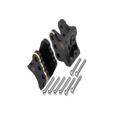 Axial 1/10 RBX10 Ryft 4WD Rock Bouncer AXI03005 Upgrade Parts Brass Rear Axle Mount Set For Suspension Links (Gold Inlay Version) - 10Pc Set Black
