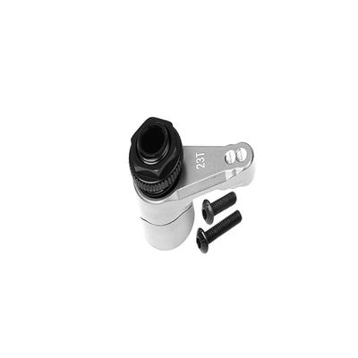 Aluminum 7075 23T Servo Horn With Built-In Spring (2 Positioning Holes) For Axial 1/10 RBX10 Ryft Rock Bouncer AXI03005 / Losi 1/8 LMT Solid Axle Monster Truck LOS04022-3Pc Set Silver